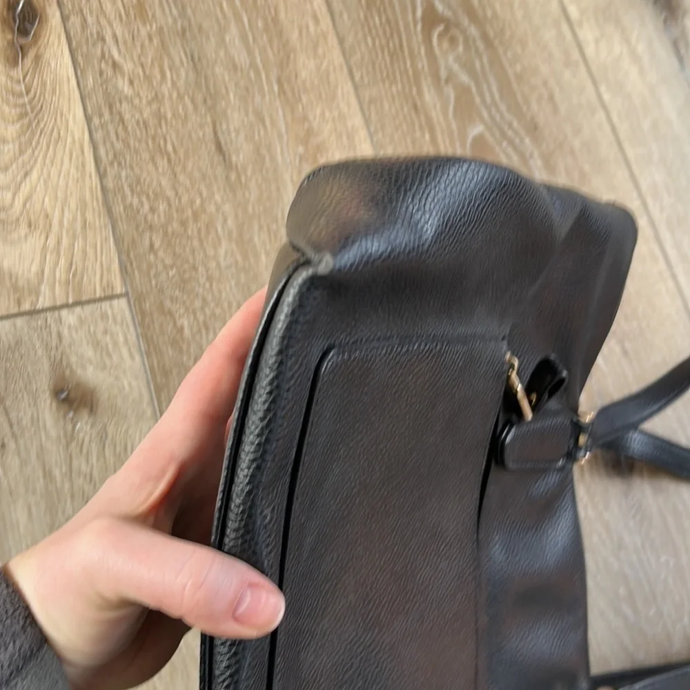 Naturalizer Black Faux Pebbled Leather Shoulder Bag
